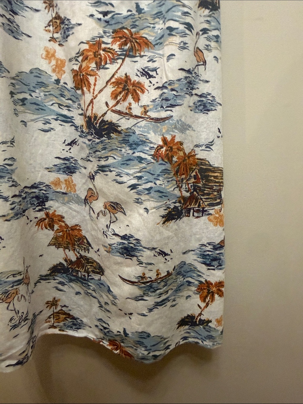 Free People White Tropical Print Slip Dress with Blue and Brown Accents - Picture 13 of 14